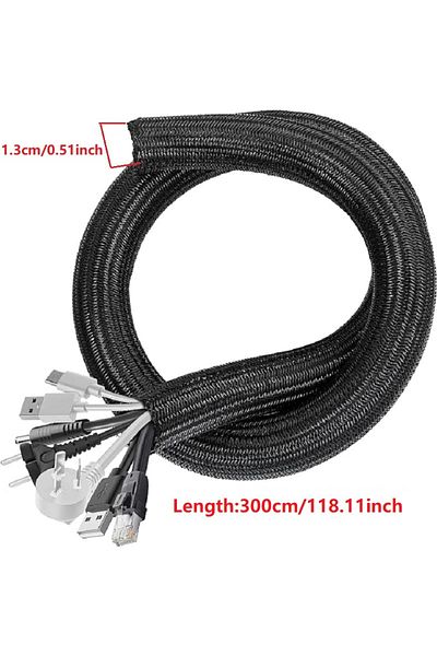 Choice Black 3m 1m 3m 5m Braided Cable Sleeve Pet Nylon Wrapping Cable Casing Cable Sleeves Wire For Desk P