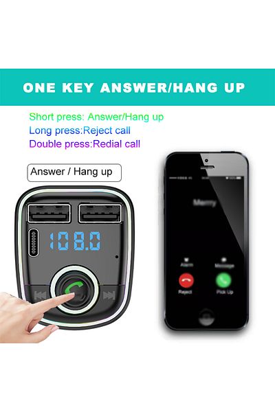 Choice Bluetooth FM Transmitter Handsfree Car Radio Modulator MP3 Player With USB Super Quick Charge Ada...