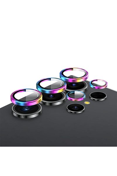 Choice For S24 Ultra Colorful Camera Metal Ring Glass For Samsung Galaxy S24 Ultra S25 Plus Back Lens Cover