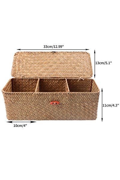 Choice With Cover Hand Woven Storage Baskets With Lid Dust Clothing Storage-box Rectangular Wardrobe Contai