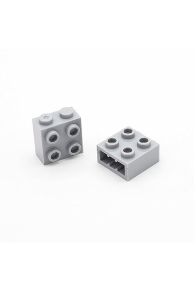 Choice Light Grey 50pcs 50pcs Moc Brick Modified 1x2x1 2/3 With Studs On 1 Side Building Blocks 22885 Diy E