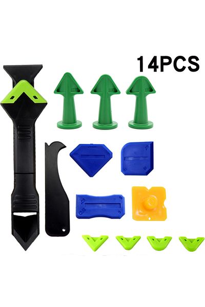 Choice 14pcs Scraper 5 In 1 Silicone Remover Sealant Smooth Scraper Caulk Finisher Grout Kit Tools Floor Mo