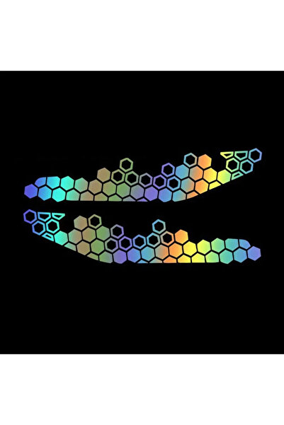 Choice ملصقات عاكسة للدراجات النارية على شكل قرص العسل بالليزر مقاس 39 × 9 سم...