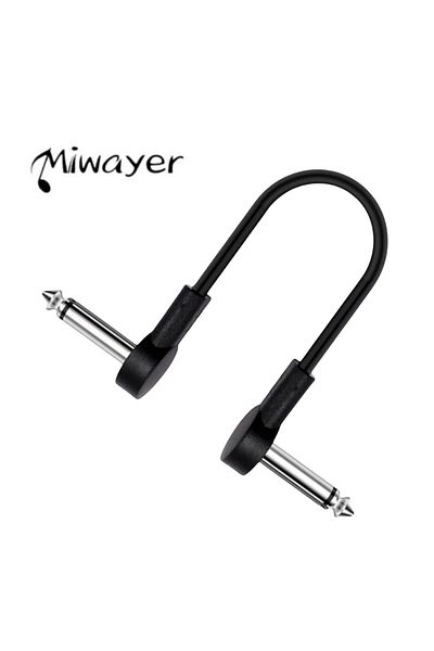 Miwayer Guitar Effect Pedal Flat Patch Cables 5 Inch Length with 1/4 Inch Right Angle Connectors ...