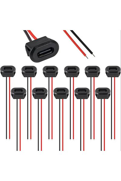 Choice 10pcs Black 10pcs Type-c Female 2pin Usb Connector Type-c Waterproof With Female Socket Fast Chargin