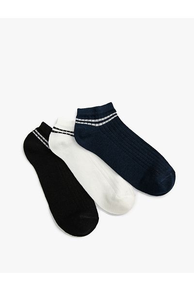 Koton Set de 3 șosete cu papuci cu dungi