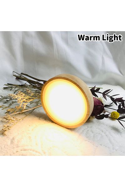 ZLinKJ Warm Light 6cm Wood Light Base Wooden Led Light Rotating Display Stand Lamp Holder Lamp Base Art Orn