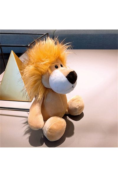 Choice 25cm Lion 25cm Stuffed Lifelike Lion Tiger Elephant Monkey Leopard Giraffe Raccoon Doll Simulation F