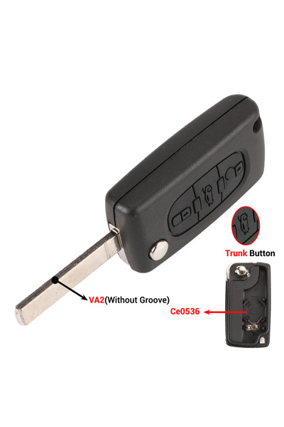 jingyuqin for Citroen 3B Trunk VA2 Ce0536 2/3 Button Flip Fob Car key Case Shell for Peugeot 207 307