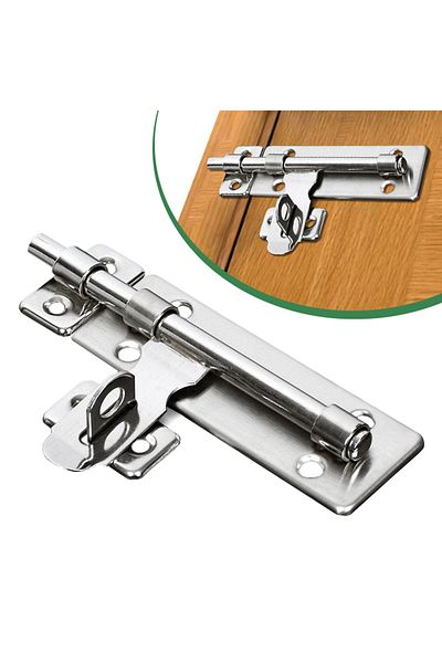 Choice 4 Inch Hardware Door Lock Stainless Steel Barrel Bolt Latch Padlock Clasp Set Brushed For Locking...