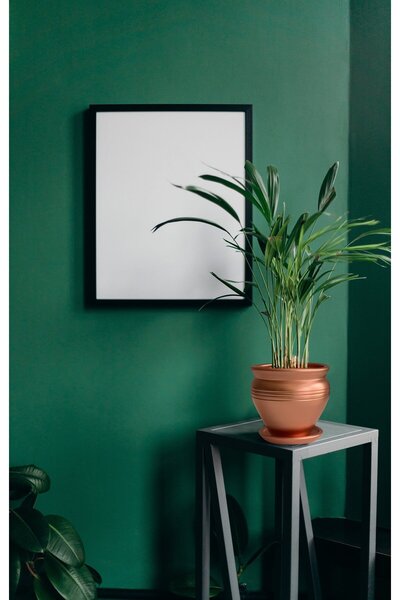 Evdek Tabaklı Klasik Bronz Çömlek Saksı 19x19 Cm