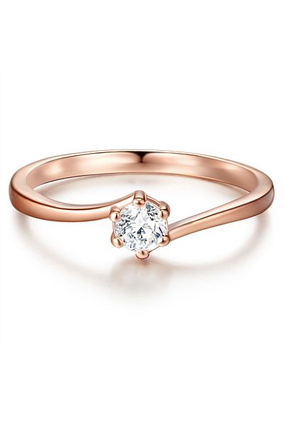 Trilani Silberring Yüzük Sterling Silber rosegold Zirkonya weiß