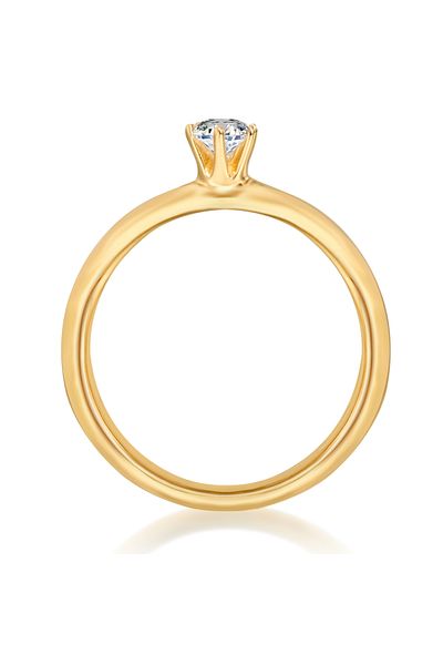 Trilani Silberring Yüzük Sterling Silber gelbgold Zirkonia weiß