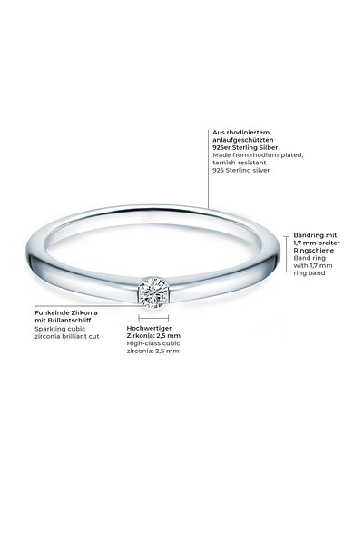 Trilani Silberring Ring Sterling Silber Zirkonia weiß