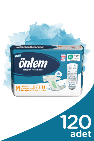 ÖNLEM Hasta Bezi Bel Bantlı Tekstil Yüzey Medium Orta 120 Adet