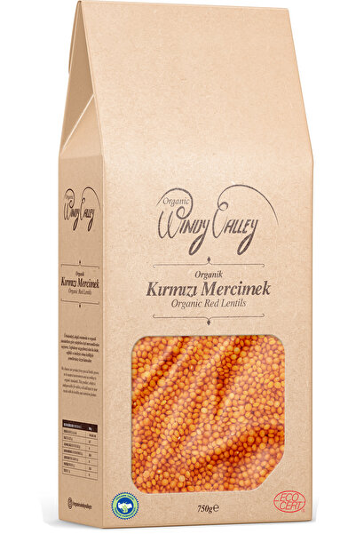 Organic Windy Valley Organik Kırmızı Mercimek (750 GR) Yerli Ürün