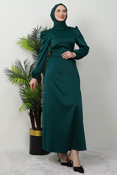 GİZ AGİYİM Sahra Hijab Φόρεμα Πράσινο