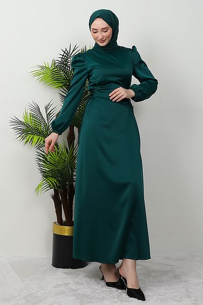 GİZ AGİYİM Sahra Hijab Φόρεμα Πράσινο