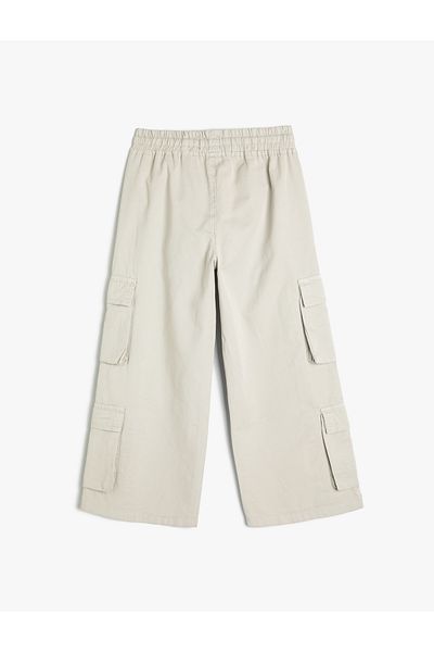 Koton Cotton Wide Leg Cargo Pants