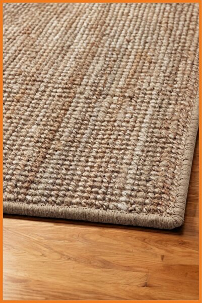 Alony Home Halı Paspas Yumuşak Dokulu Kaymaz Taban %100 Jüt İç Kapı Önü Koridor Antre 40x60 Kahverengi