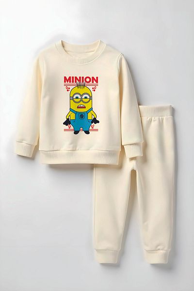 MYADA Costum pentru copii unisex Minions imprimat jos și sus 23400