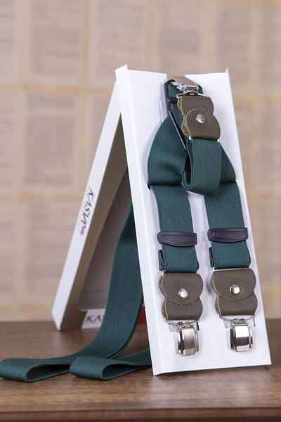 KASVA DERİ Original Leather Clip Patterned Trouser Strap