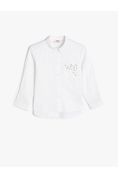 Koton Long Sleeve Sequin Detailed Cotton Shirt