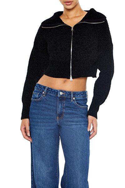 Forever 21 Crop Fermuarlı Hırka