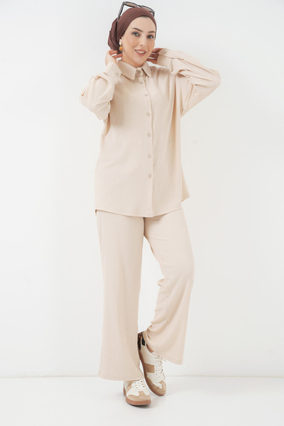 Bigdart T5858 Gestricktes Hijab-Doppelset – Creme