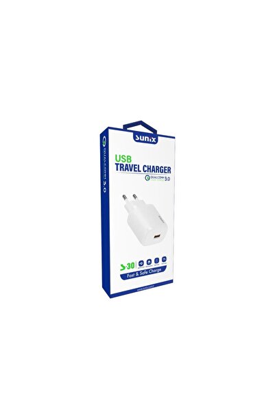 Sunix Qualcomm 3.0 Usb-a Hızlı Şarj Başlığı Beyaz S-30
