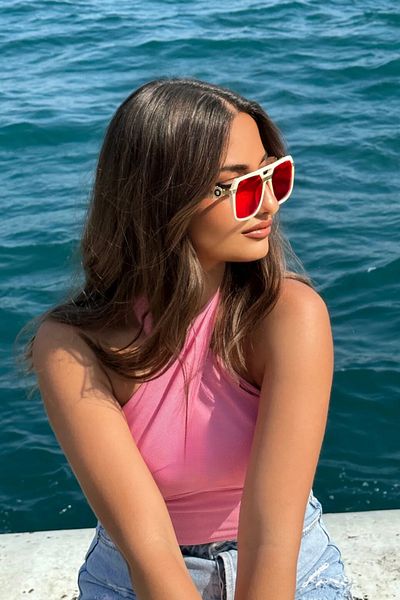 Eyesofia Romand Red White Sunglasses