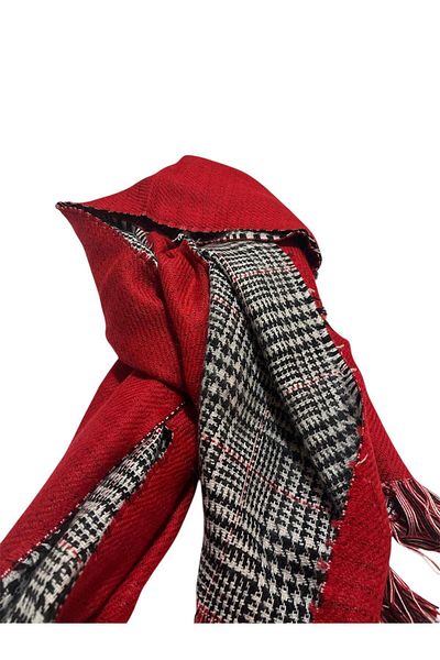 baderin Double Side Pacquered Patterned Thick Wool Shal Scarf