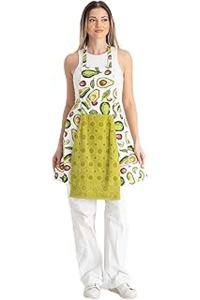 EDALKILIÇ Enoteks Green Towel Waterproof Kitchen Apron, Apron for Adults, Cooking for Men Women