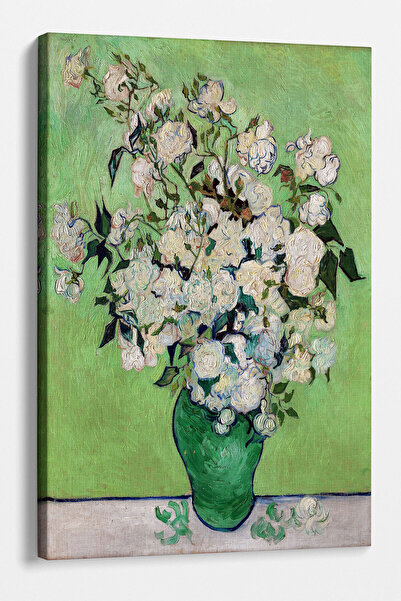 TabloShop Vincent Van Gogh - Vazoda Beyaz Güller Kanvas Tablo - İkonik Sanat ...