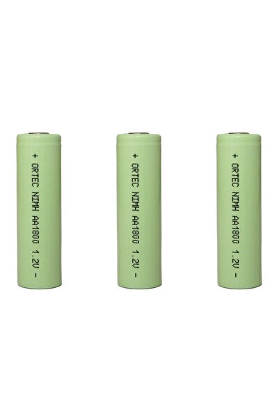 ORTEC AA 1.2V Ni-Mh 1800mAh Şarj Edilebilir Kalem Pil 3'Lü