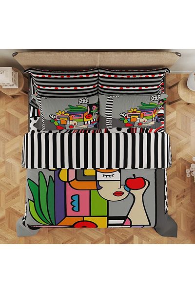 LC Waikiki Mixed Printed, Patterned Double Duvet Cover Set (Without Bed) 200X220 cm