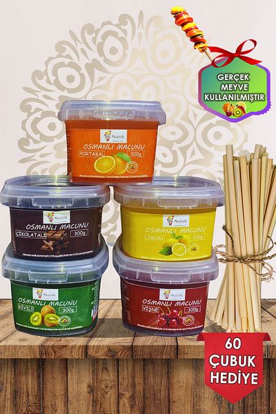 Festiva Ottoman Paste Set - 60 Pieces Kiwi, Chocolate, Cherry, Orange, Lemon