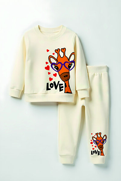 MYADA Унісекс Преміум Любов Жираф Принт Нижня Частина Дитячий Комплект 23316