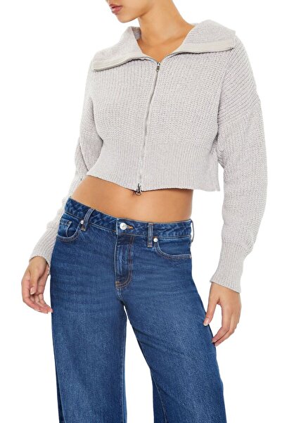 Forever 21 Crop Fermuarlı Hırka