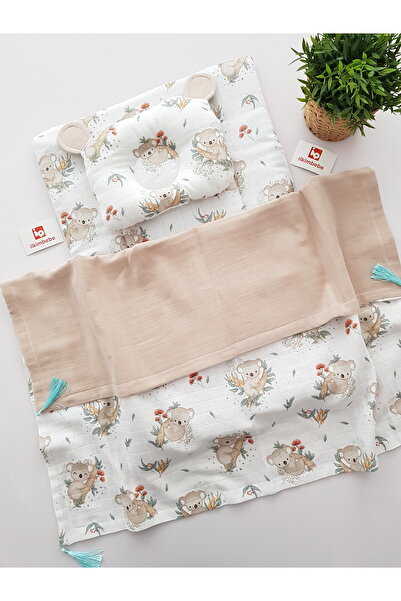 ib ilkimbebe طقم حفاضات أطفال مع بطانية - وسادة، موسلين، حديثي الولادة، سرير ...