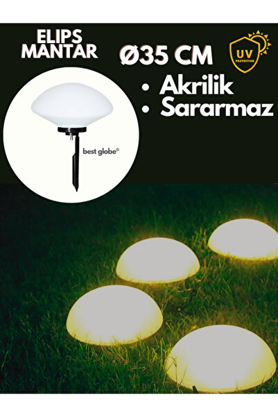Yakan Aydınlatma 35 cm Akrilik Bahçe Mantar Görünümlü Aydınlatma Best Globe (...