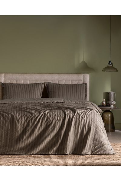 Madame Coco Nicole King Size 100% Cotton Dobby Duvet Cover Set - Mink