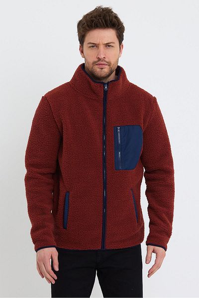 Polo State Jachetă pentru bărbați din fleece, cu guler vertical, din pluș