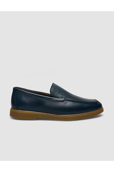 Cabani 100% Genuine Leather Navy Blue Men's Loafer