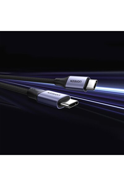 Ugreen USB-C 240W Örgülü Hızlı Şarj Kablosu, 2 Metre, Siyah - 90440