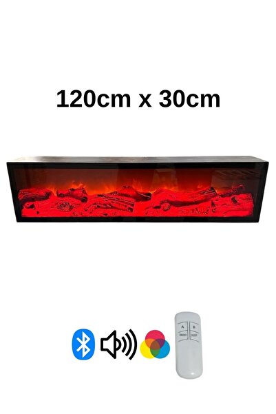 AYSİMAHOME Dekoratif Elektrikli Yapay Şömine - 120x30x19 Cm Farklı Renk Modla...