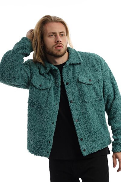 Polo State Ανδρικό σγουρό βελούδινο μπουφάν με κουμπωτό κλείσιμο