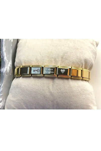 GWOMA Erkek Kadın Çelik Bileklik - Italyan Charm Nomi Kişiye Özel Isim Yazıla...