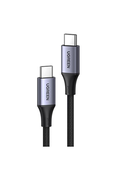 Ugreen USB-C 240W Örgülü Hızlı Şarj Kablosu, 2 Metre, Siyah - 90440