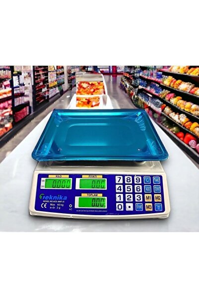 viwex Model Market Pazarcı Ve Kasap Terazisi 200 Saat Şarjlı Kullanım 40 Kg Elektronik Dijital Bakkal